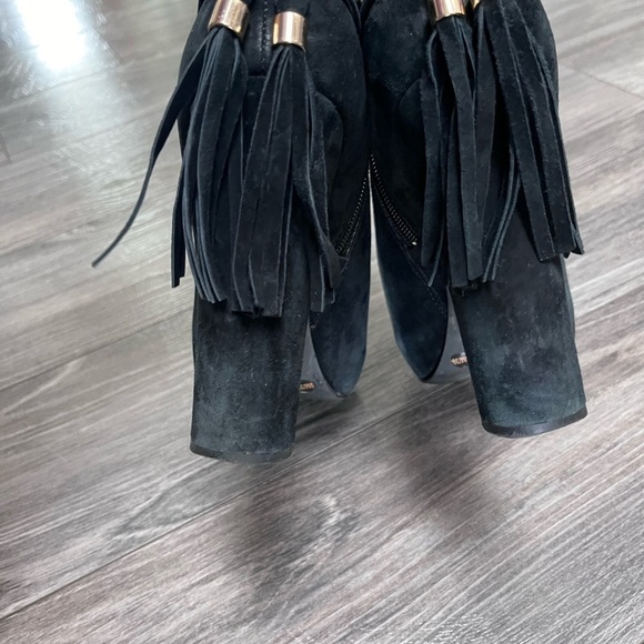 Jessica Simpson black studded tassel heeled ankle boots booties has some wear 9 - Picture 6 of 11